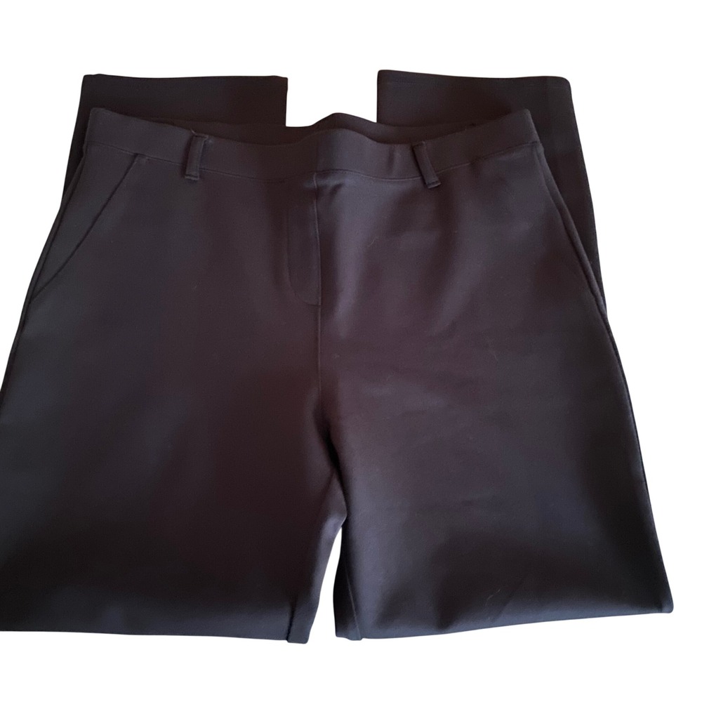 Quince Navy NEW Stretch Ponte Straight Leg Pants Large Petite LB57695